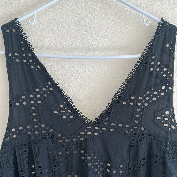 Anthropologie Maeve Eyelet Black Mini Dress - Picture 7 of 9